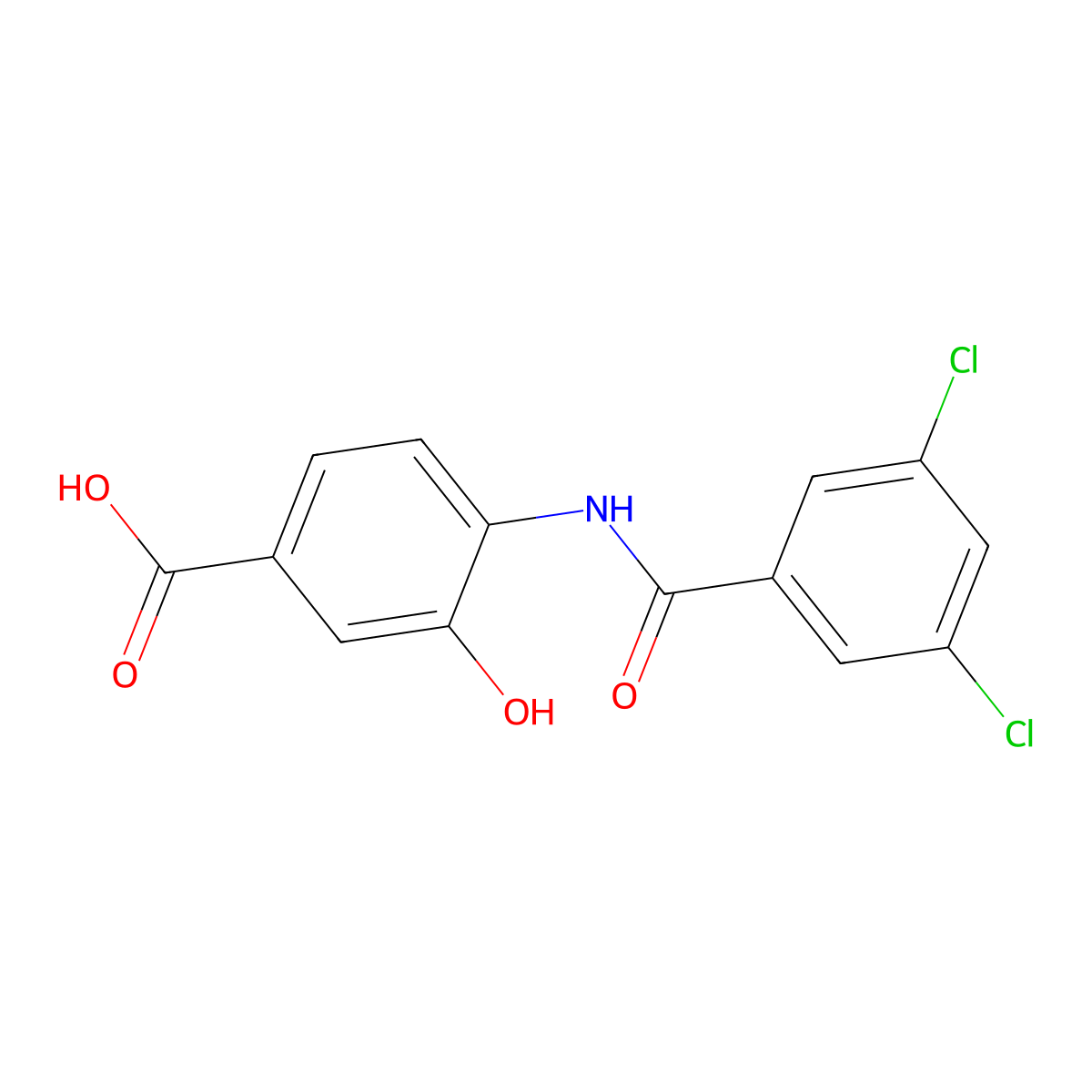 4-((3,5-Dichlorobenzoyl)amino)-3-hydroxybenzoic acid molecular structure, CAS 1184581-58-5