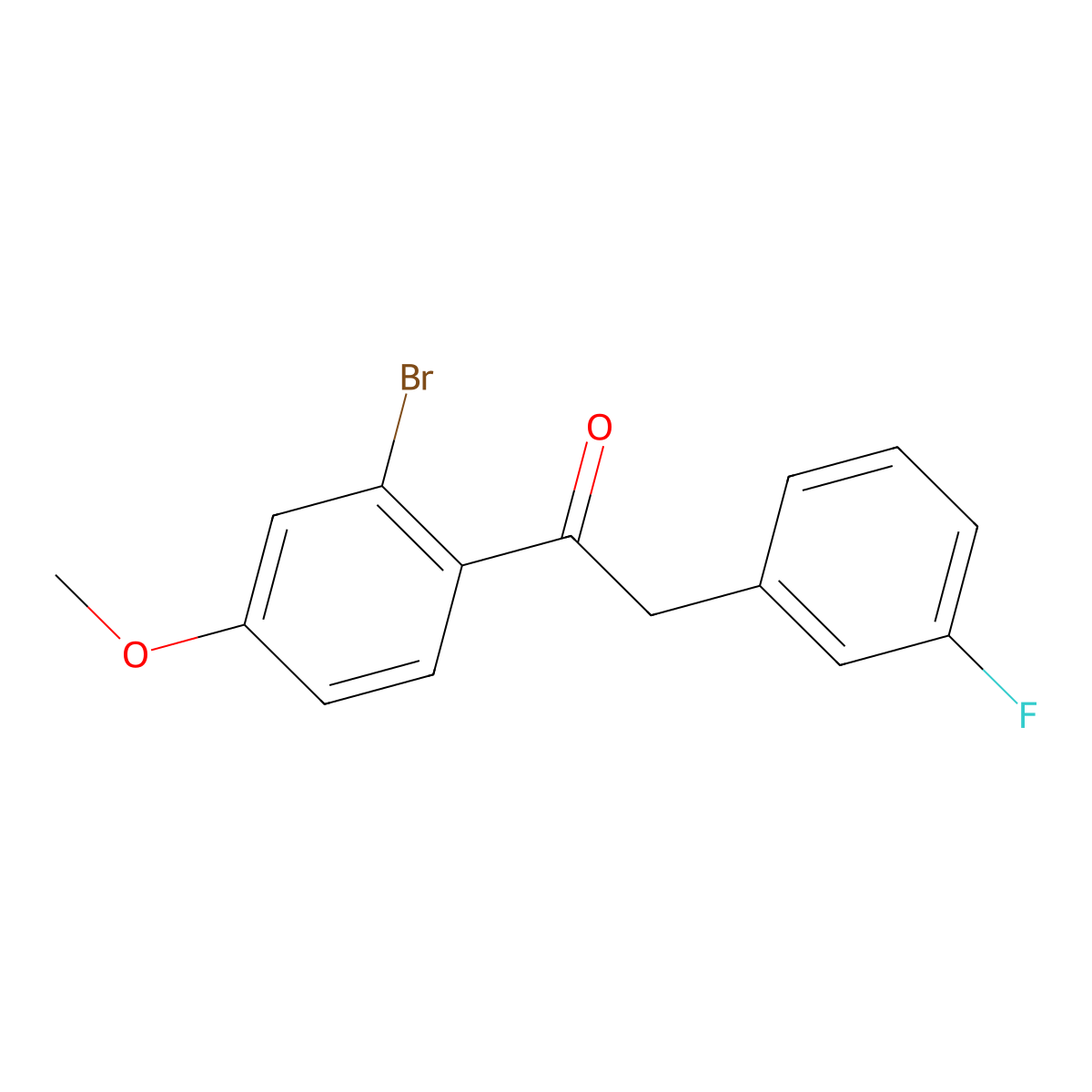 1-(2-Bromo-4-methoxyphenyl)-2-(3-fluorophenyl)ethan-1-one molecular structure, CAS 1184583-68-3