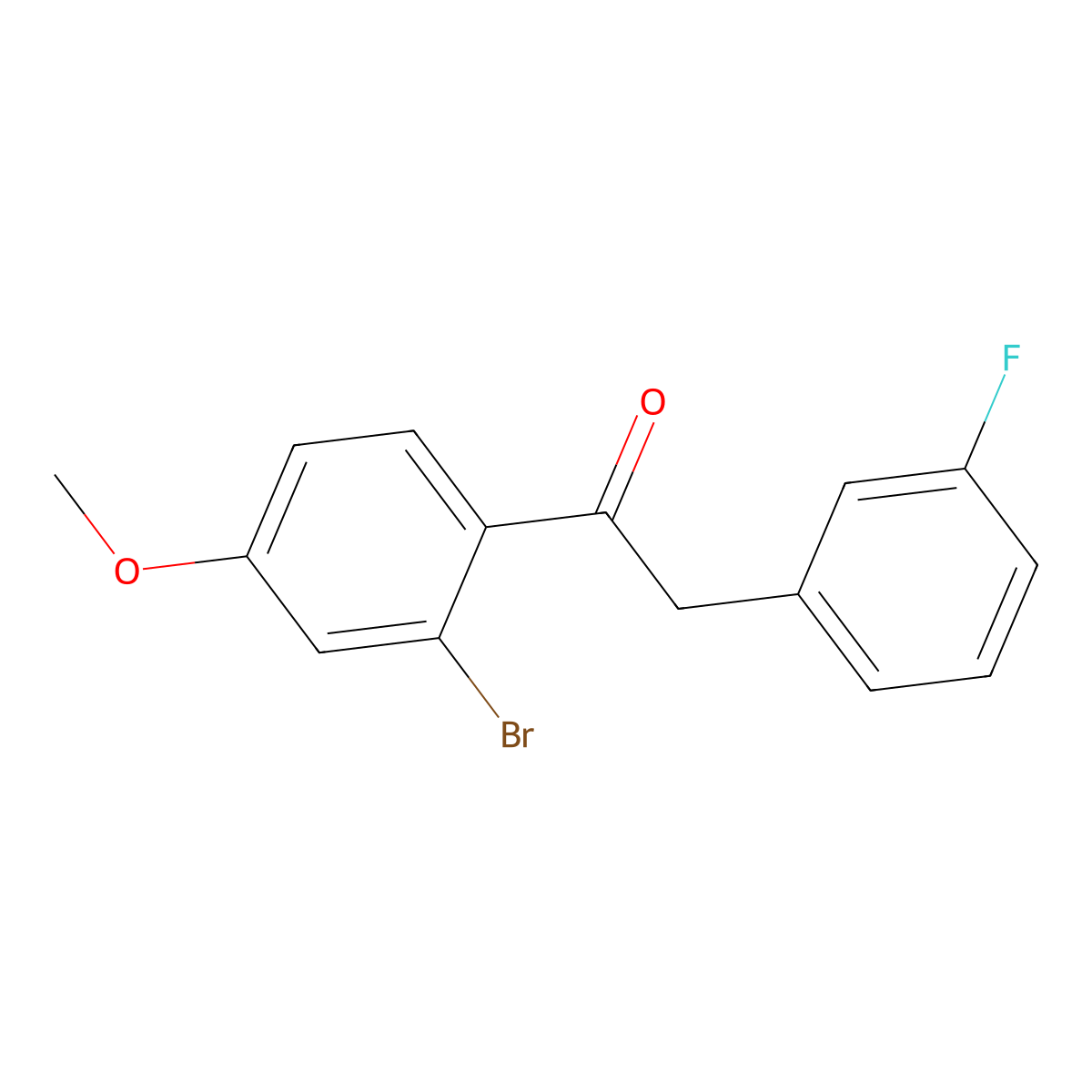 1-(2-Bromo-4-methoxyphenyl)-2-(3-fluorophenyl)ethan-1-one molecular structure, CAS 1184583-68-3