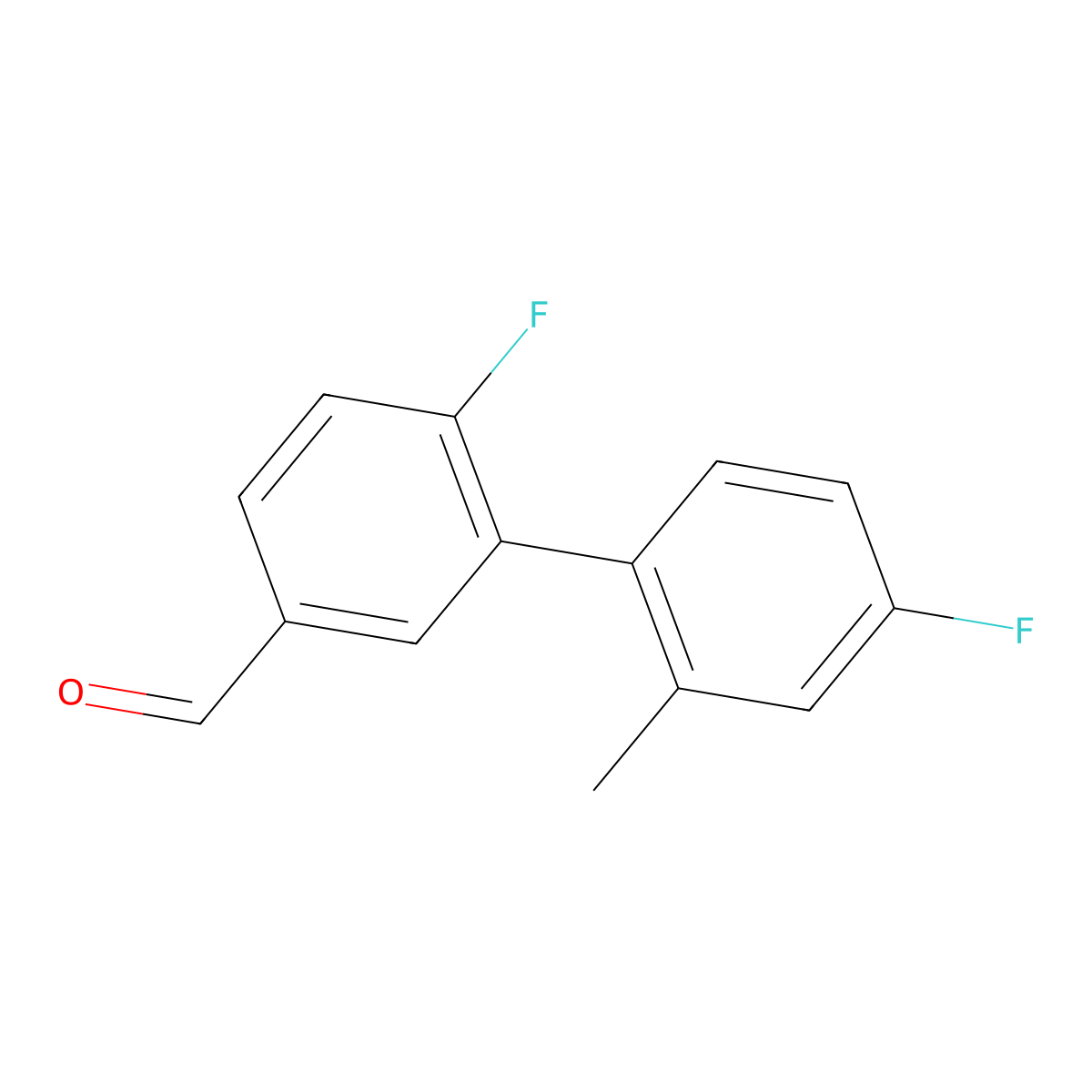4',6-Difluoro-2'-methyl-[1,1'-biphenyl]-3-carbaldehyde molecular structure, CAS 1184584-08-4
