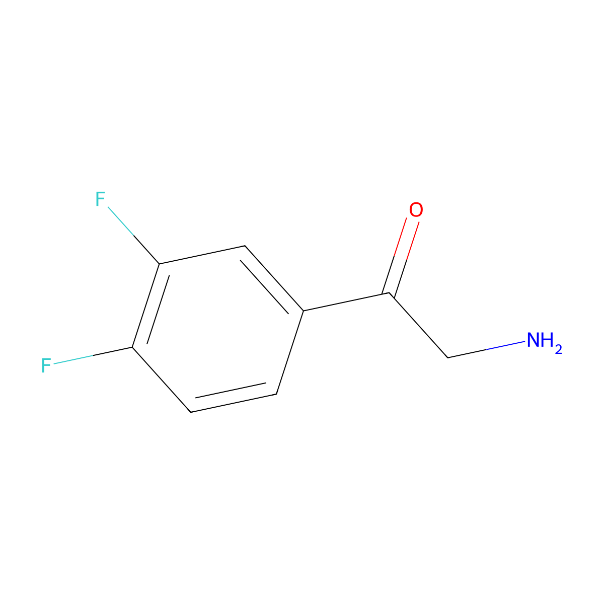 2-Amino-1-(3,4-difluorophenyl)ethan-1-one molecular structure, CAS 1184585-47-4