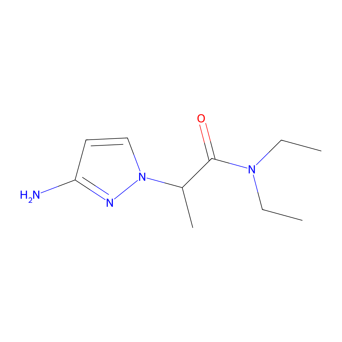 2-(3-Amino-1h-pyrazol-1-yl)-N,N-diethylpropanamide molecular structure, CAS 1184587-52-7