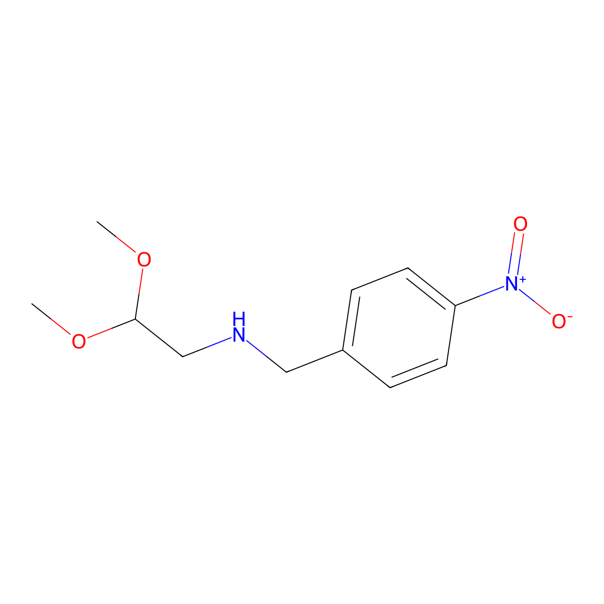 2,2-dimethoxy-N-[(4-nitrophenyl)methyl]ethanamine molecular structure, CAS 1184587-72-1