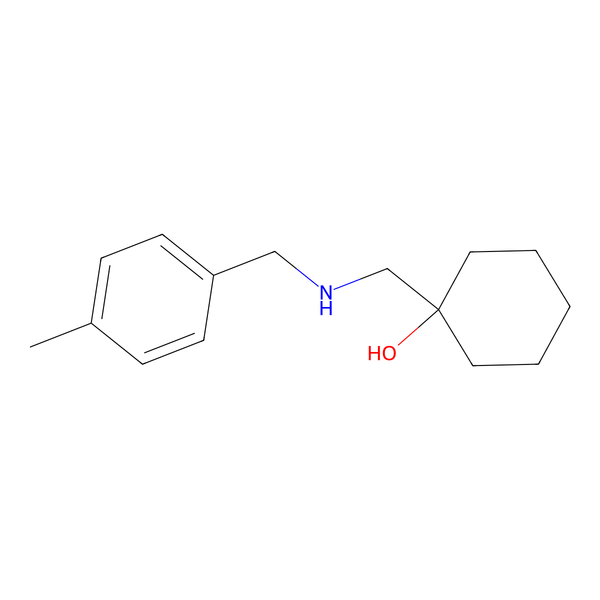 1-({[(4-Methylphenyl)methyl]amino}methyl)cyclohexan-1-ol molecular structure, CAS 1184587-90-3