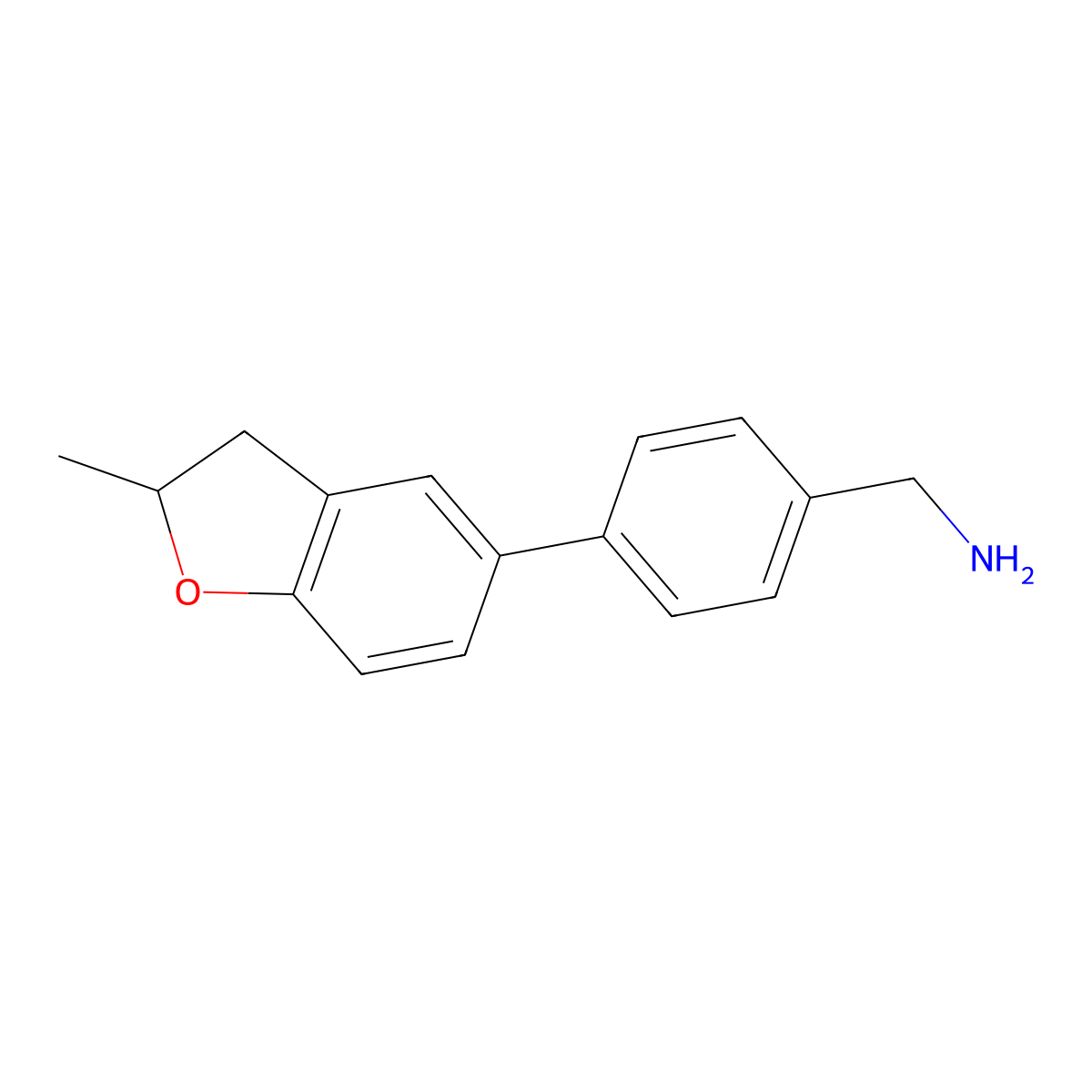 [4-(2-Methyl-2,3-dihydro-1-benzofuran-5-yl)phenyl]methanamine molecular structure, CAS 1184592-17-3