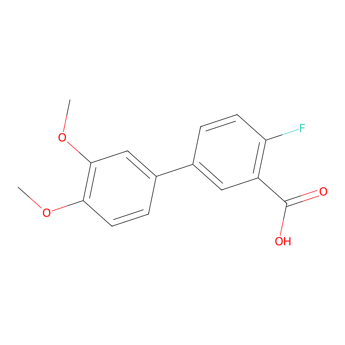 5-(3,4-Dimethoxyphenyl)-2-fluorobenzoic acid molecular structure, CAS 1184594-71-5