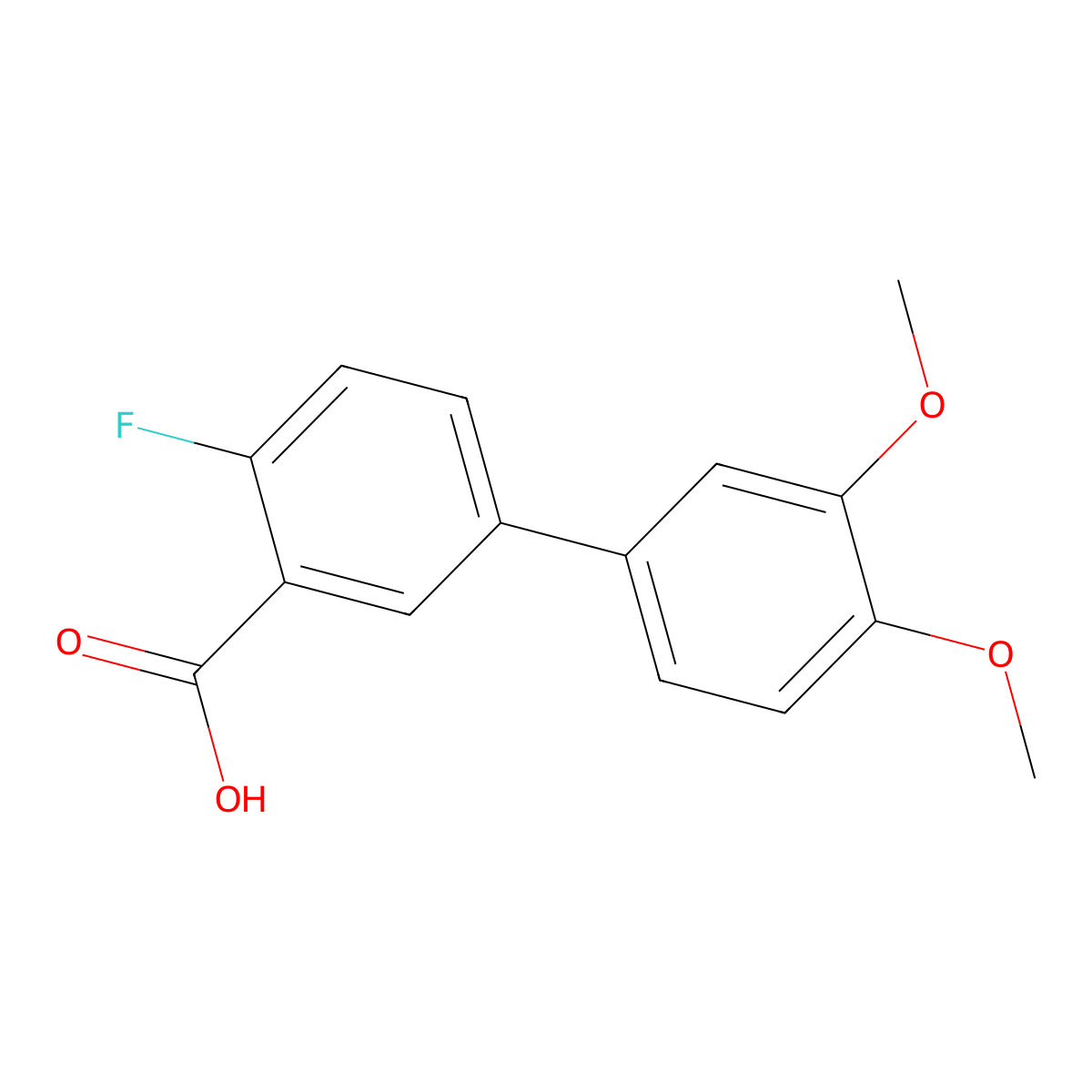 5-(3,4-Dimethoxyphenyl)-2-fluorobenzoic acid molecular structure, CAS 1184594-71-5