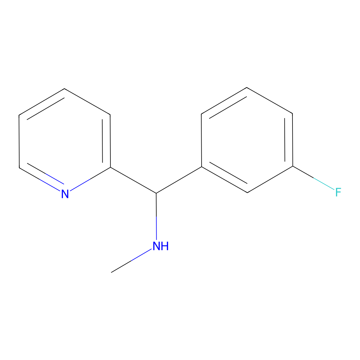 [(3-Fluorophenyl)(pyridin-2-yl)methyl](methyl)amine molecular structure, CAS 1184596-49-3