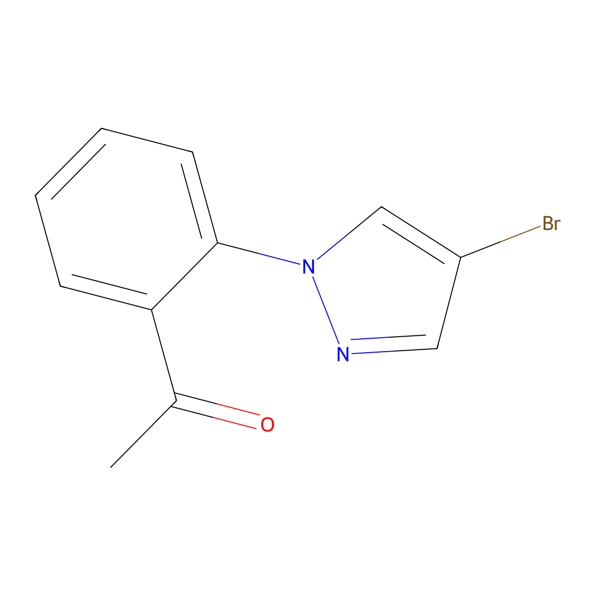 1-[2-(4-Bromo-1H-pyrazol-1-YL)phenyl]ethan-1-one molecular structure, CAS 1184597-85-0