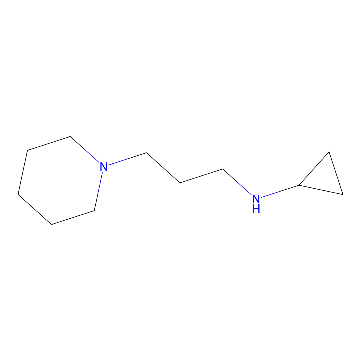 N-[3-(piperidin-1-yl)propyl]cyclopropanamine molecular structure, CAS 1184598-08-0