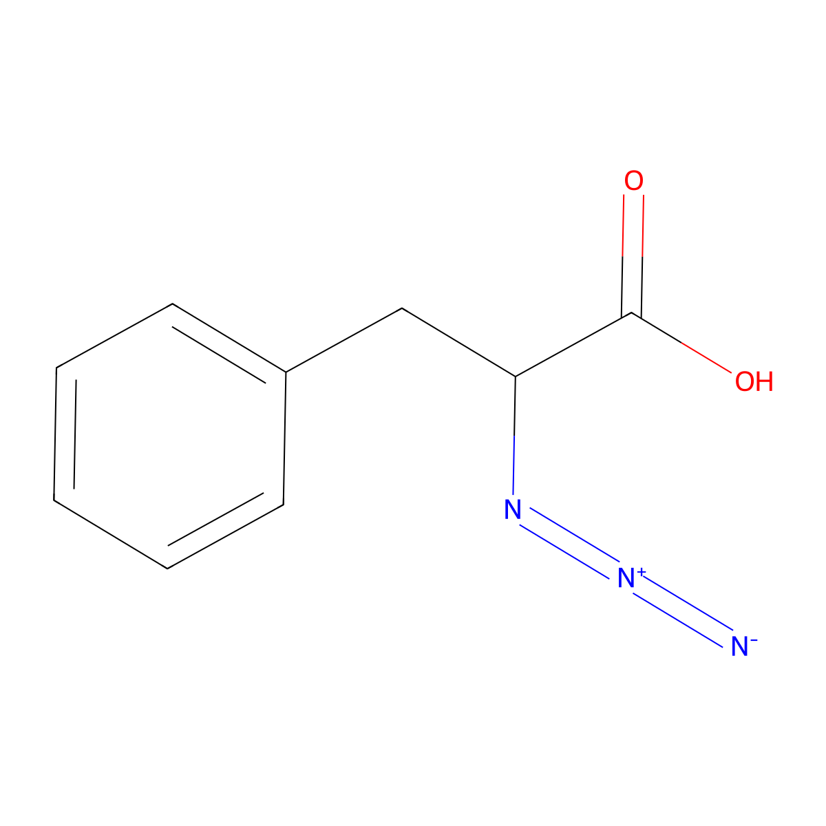 (R)-2-Azido-3-phenylpropanoic acid molecular structure, CAS 118460-00-7