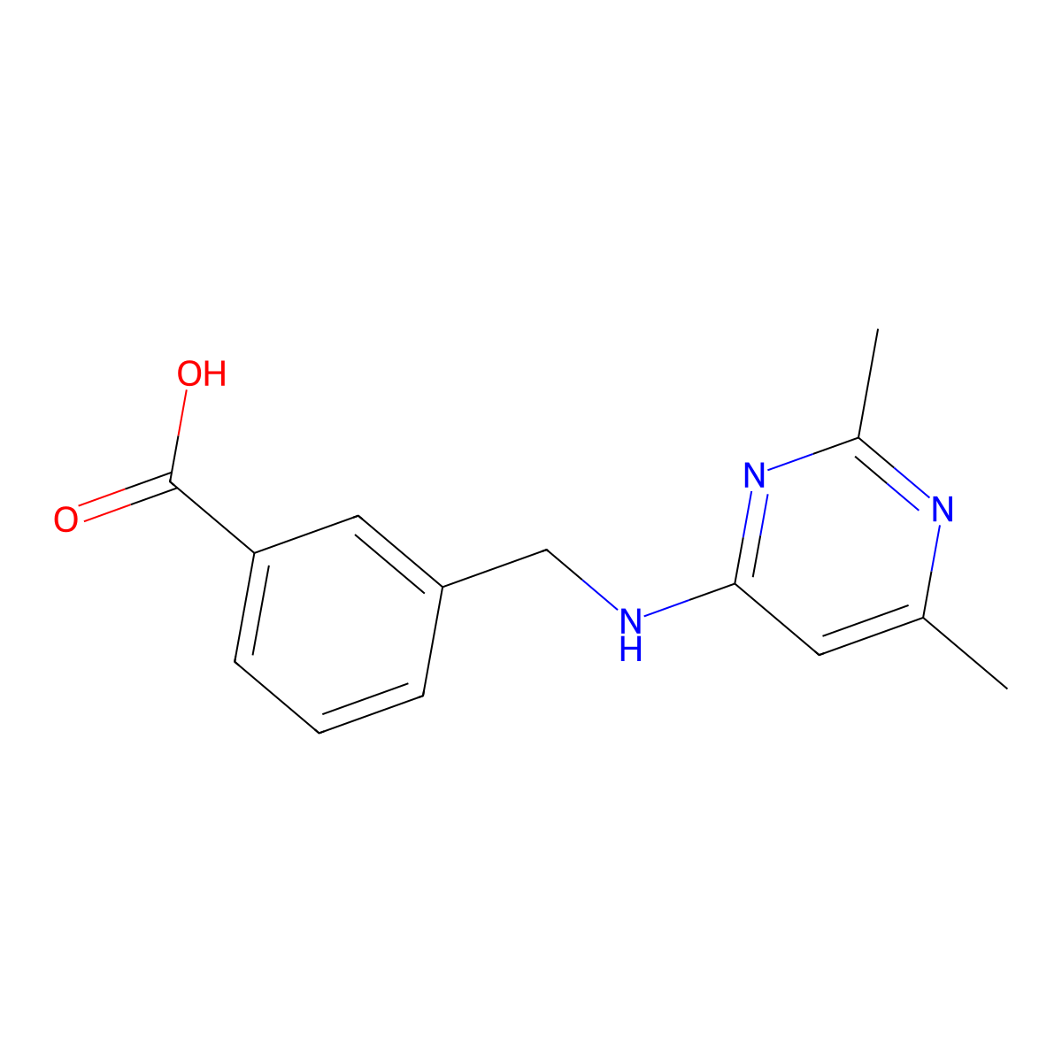 3-{[(2,6-Dimethylpyrimidin-4-yl)amino]methyl}benzoic acid molecular structure, CAS 1184602-16-1