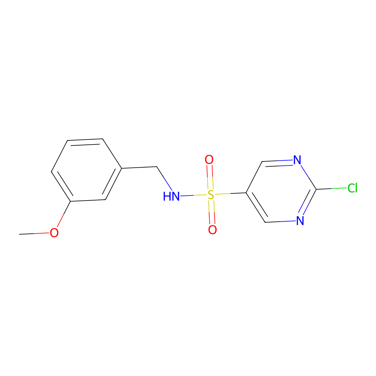 2-Chloro-N-(3-methoxybenzyl)pyrimidine-5-sulfonamide molecular structure, CAS 1184605-40-0