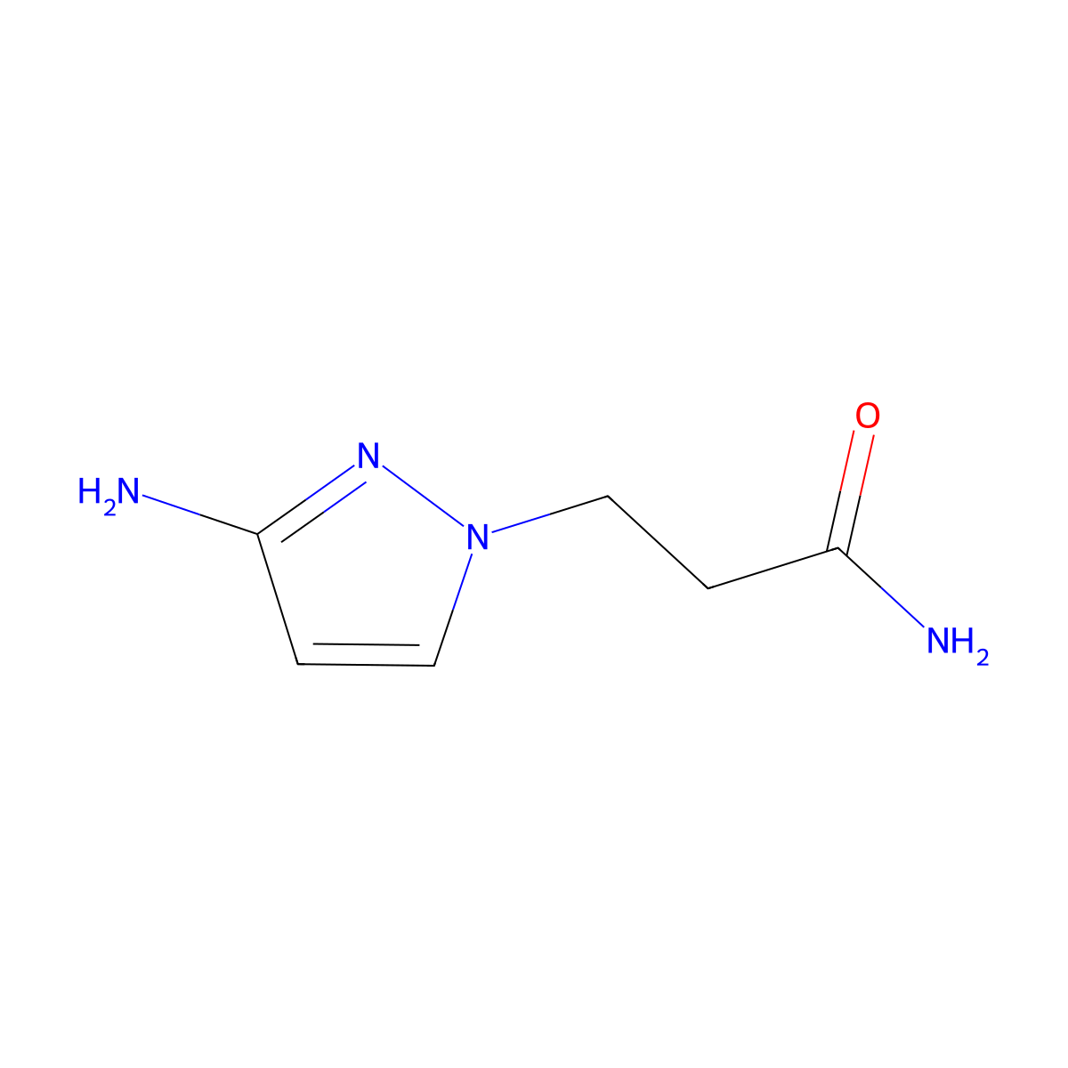 3-(3-amino-1H-pyrazol-1-yl)propanamide molecular structure, CAS 1184607-75-7