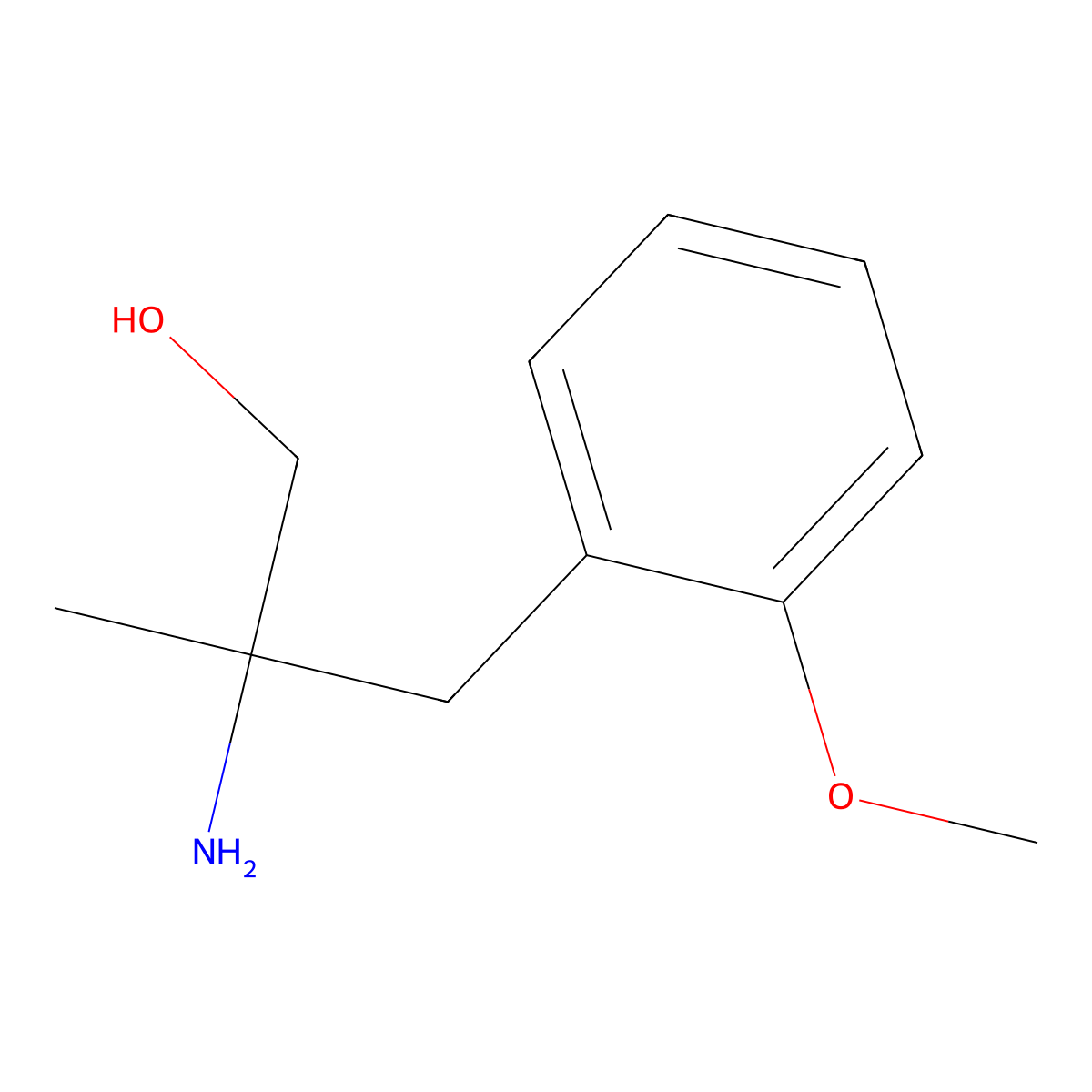 2-Amino-3-(2-methoxyphenyl)-2-methylpropan-1-ol molecular structure, CAS 1184608-24-9