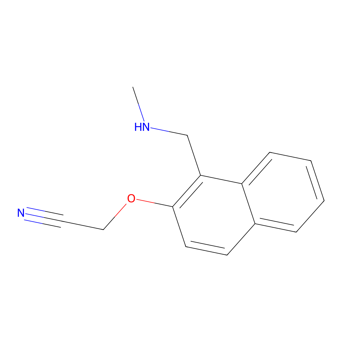 2-({1-[(Methylamino)methyl]naphthalen-2-yl}oxy)acetonitrile molecular structure, CAS 1184608-30-7