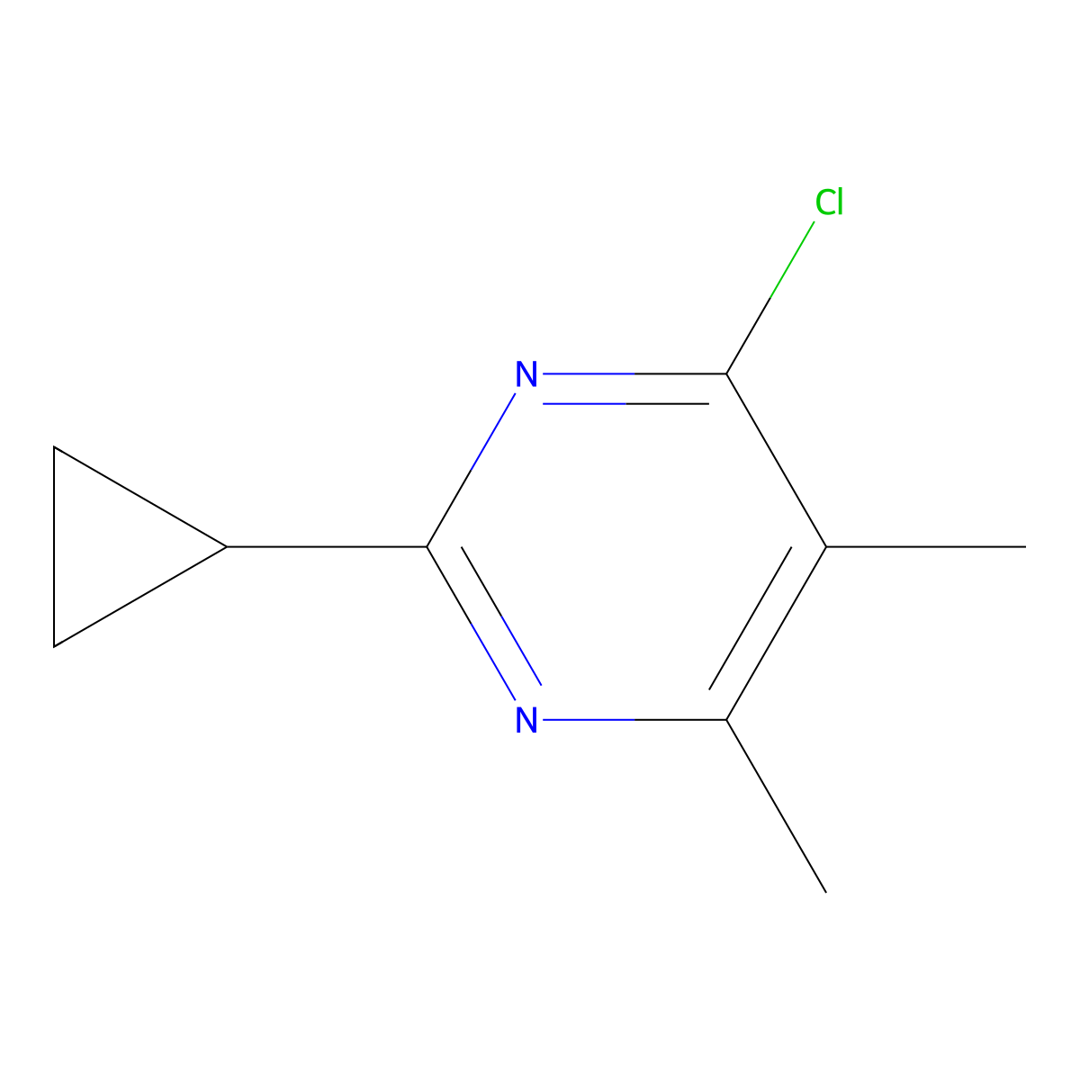 4-Chloro-2-cyclopropyl-5,6-dimethylpyrimidine molecular structure, CAS 1184616-07-6