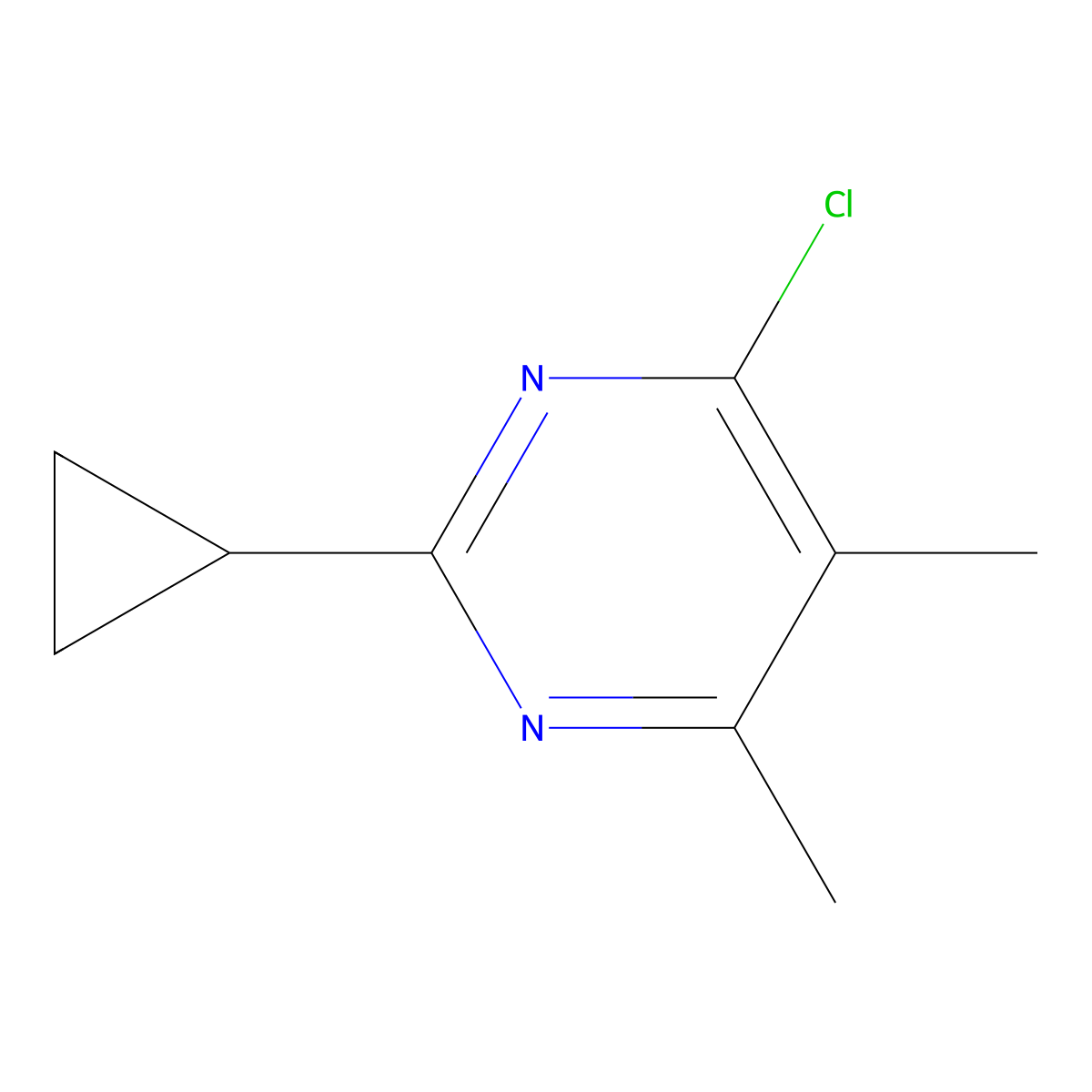 4-Chloro-2-cyclopropyl-5,6-dimethylpyrimidine molecular structure, CAS 1184616-07-6