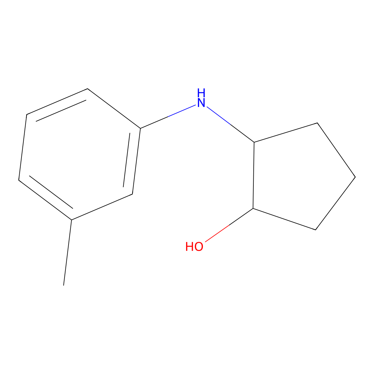 2-[(3-Methylphenyl)amino]cyclopentan-1-ol molecular structure, CAS 1184616-48-5