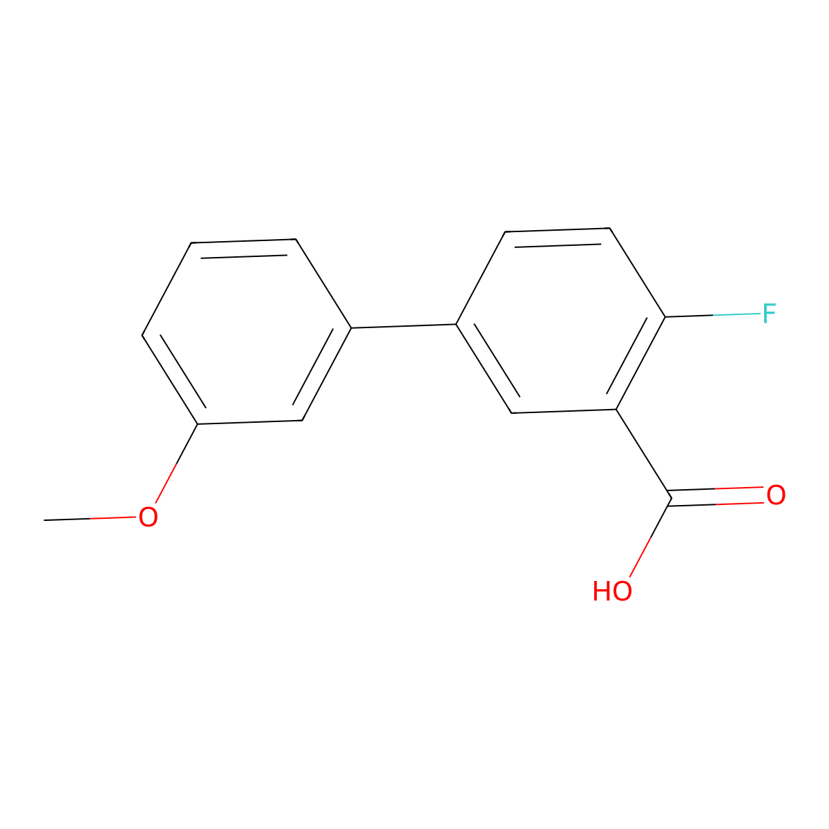 2-Fluoro-5-(3-methoxyphenyl)benzoic acid molecular structure, CAS 1184619-67-7