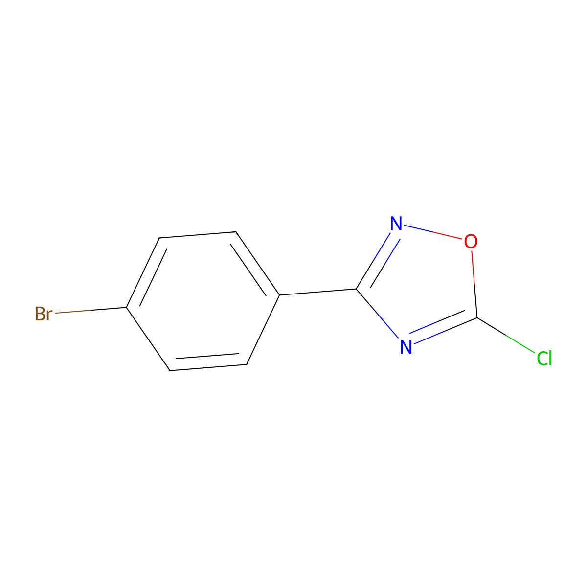 3-(4-Bromophenyl)-5-chloro-1,2,4-oxadiazole molecular structure, CAS 1184620-01-6