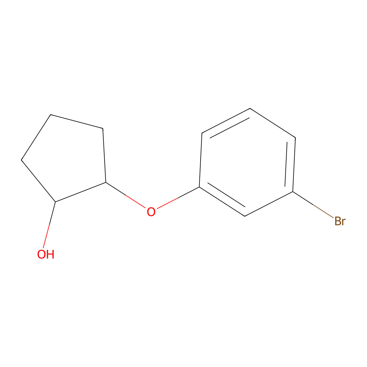 2-(3-Bromophenoxy)cyclopentan-1-ol molecular structure, CAS 1184626-99-0