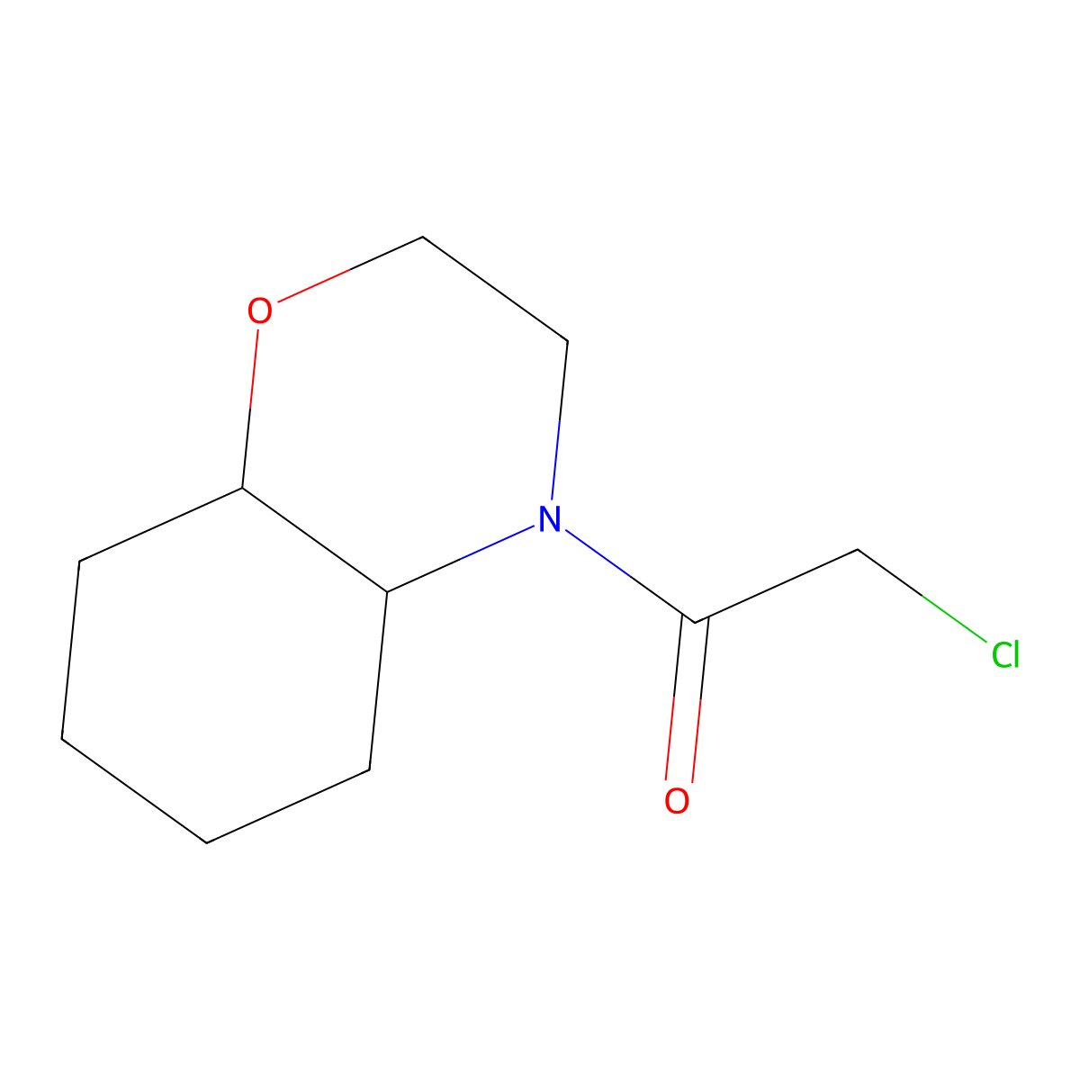 2-chloro-1-(octahydro-2H-1,4-benzoxazin-4-yl)ethan-1-one molecular structure, CAS 1184627-66-4