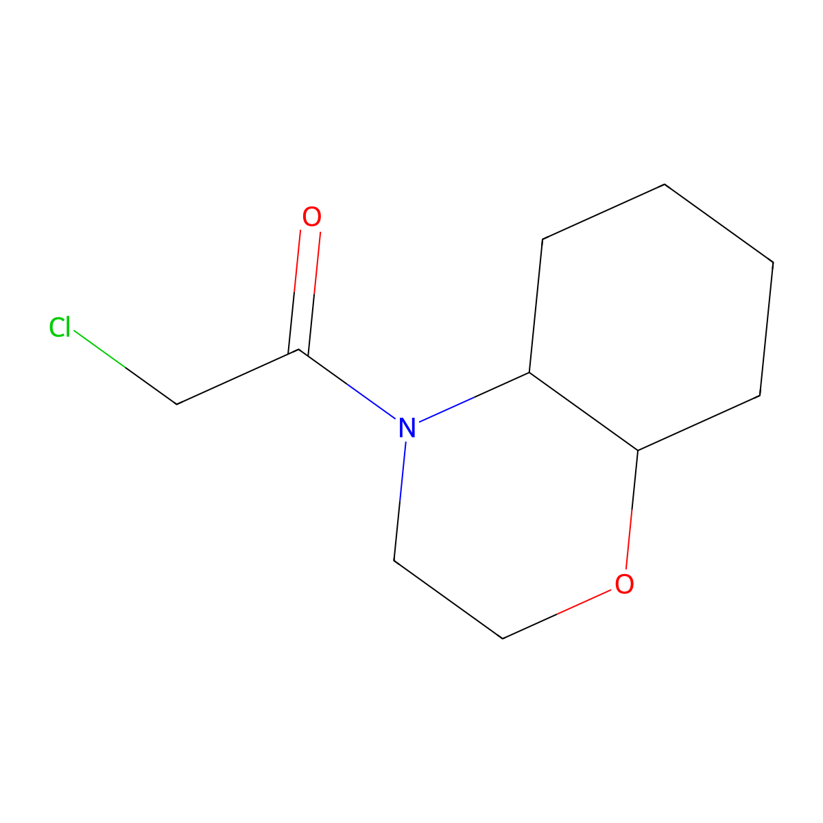 2-chloro-1-(octahydro-2H-1,4-benzoxazin-4-yl)ethan-1-one molecular structure, CAS 1184627-66-4