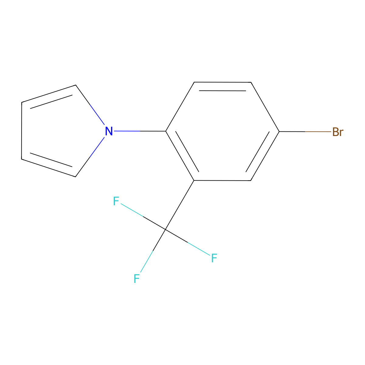 1-(4-bromo-2-(trifluoromethyl)phenyl)-1H-pyrrole molecular structure, CAS 1184630-56-5