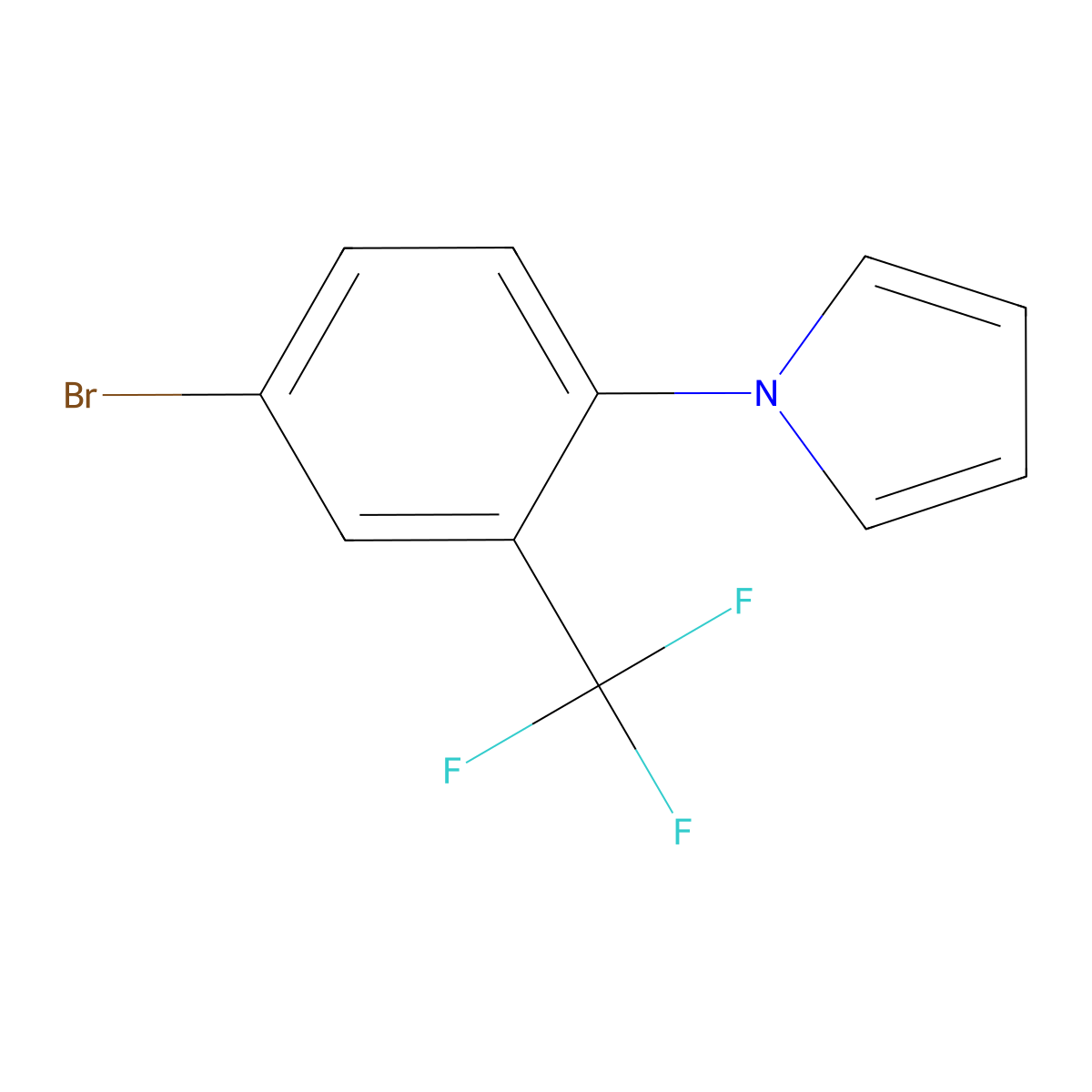 1-(4-bromo-2-(trifluoromethyl)phenyl)-1H-pyrrole molecular structure, CAS 1184630-56-5