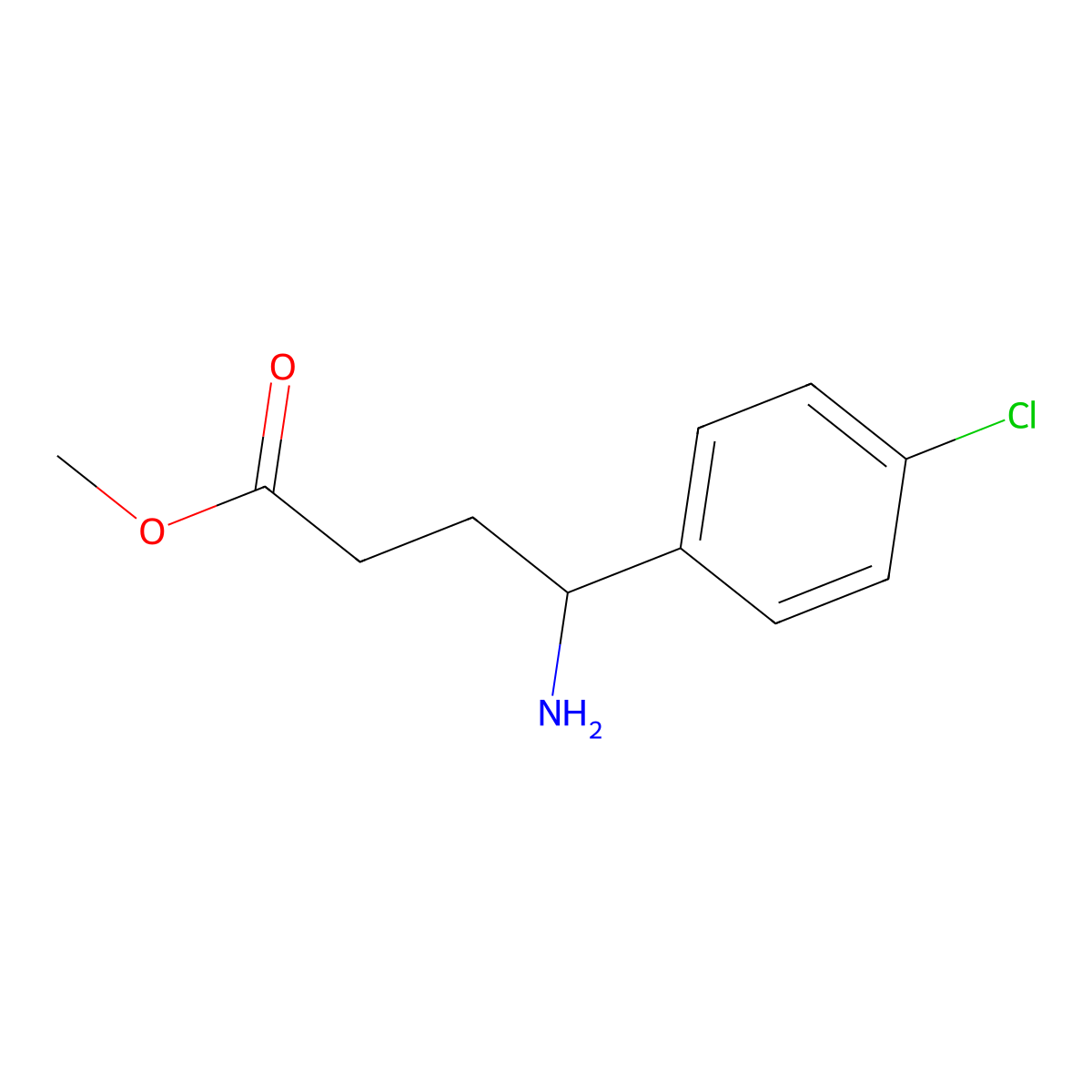 Methyl 4-amino-4-(4-chlorophenyl)butanoate molecular structure, CAS 1184634-07-8