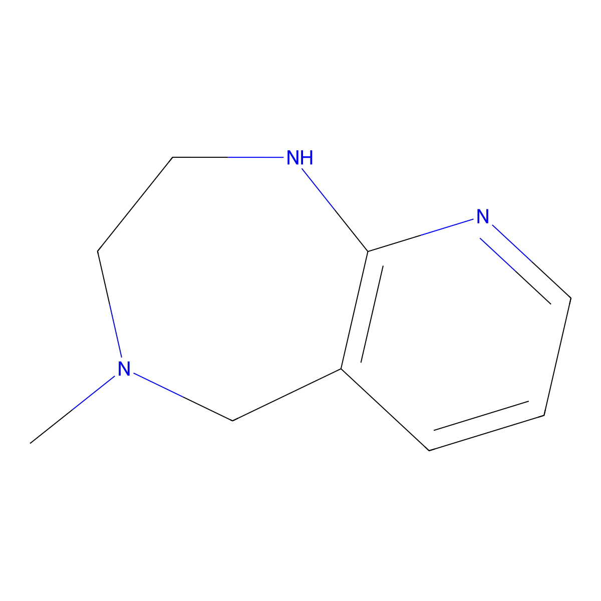 4-methyl-1H,2H,3H,4H,5H-pyrido[2,3-e][1,4]diazepine molecular structure, CAS 1184637-59-9