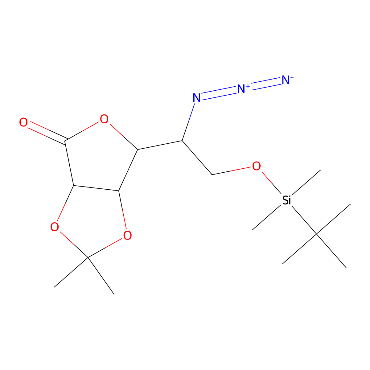 5-Azido-6-(tert-butyldimethylsilyl)-2,3-O-isopropylidene L-Gulono-1,4-lactone molecular structure, CAS 118464-49-6