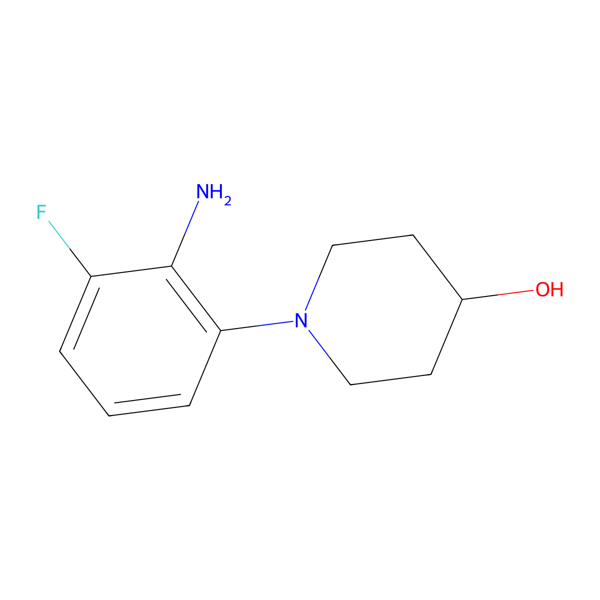 1-(2-Amino-3-fluorophenyl)piperidin-4-ol molecular structure, CAS 1184648-78-9