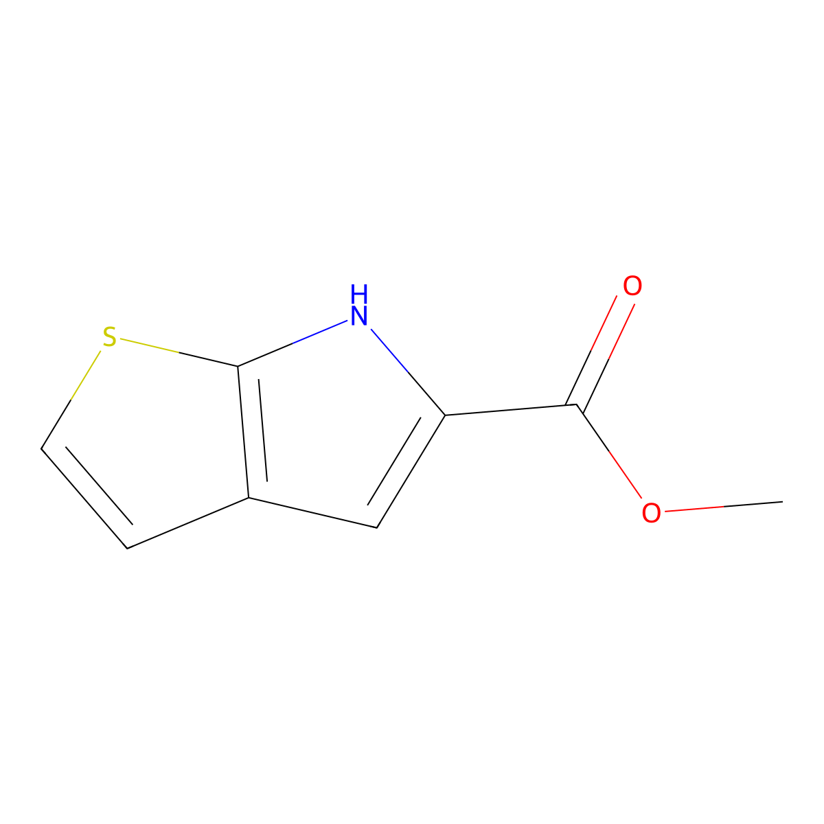 methyl 6H-thieno(2,3-b)pyrrole-5-carboxylate molecular structure, CAS 118465-49-9
