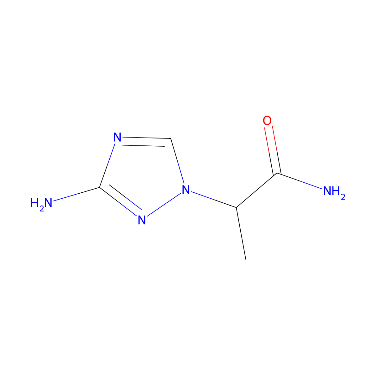 2-(3-amino-1H-1,2,4-triazol-1-yl)propanamide molecular structure, CAS 1184653-58-4