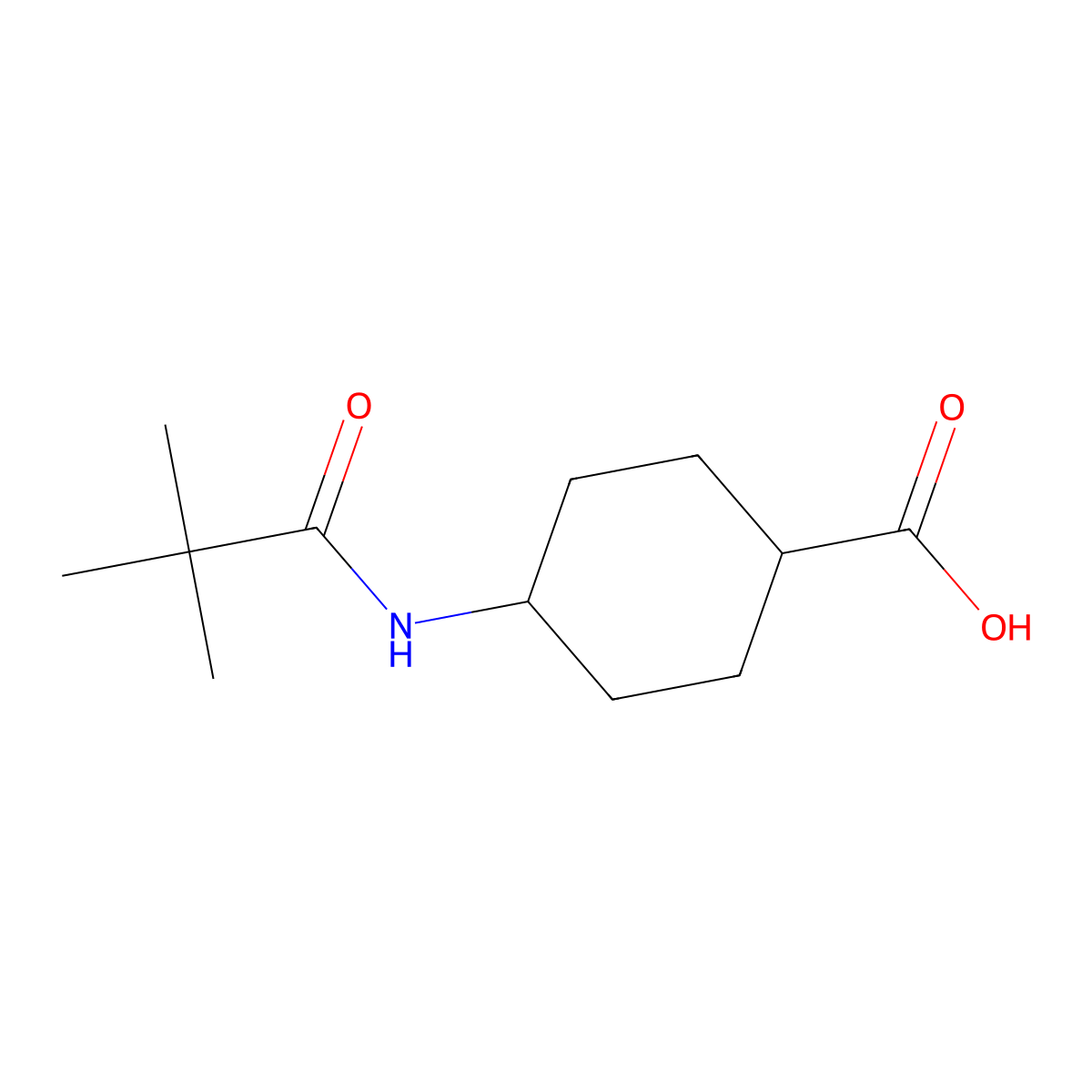 4-(2,2-Dimethylpropanamido)cyclohexane-1-carboxylic acid molecular structure, CAS 1184664-82-1