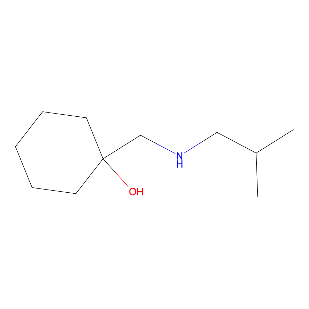 1-{[(2-Methylpropyl)amino]methyl}cyclohexan-1-ol molecular structure, CAS 1184666-05-4
