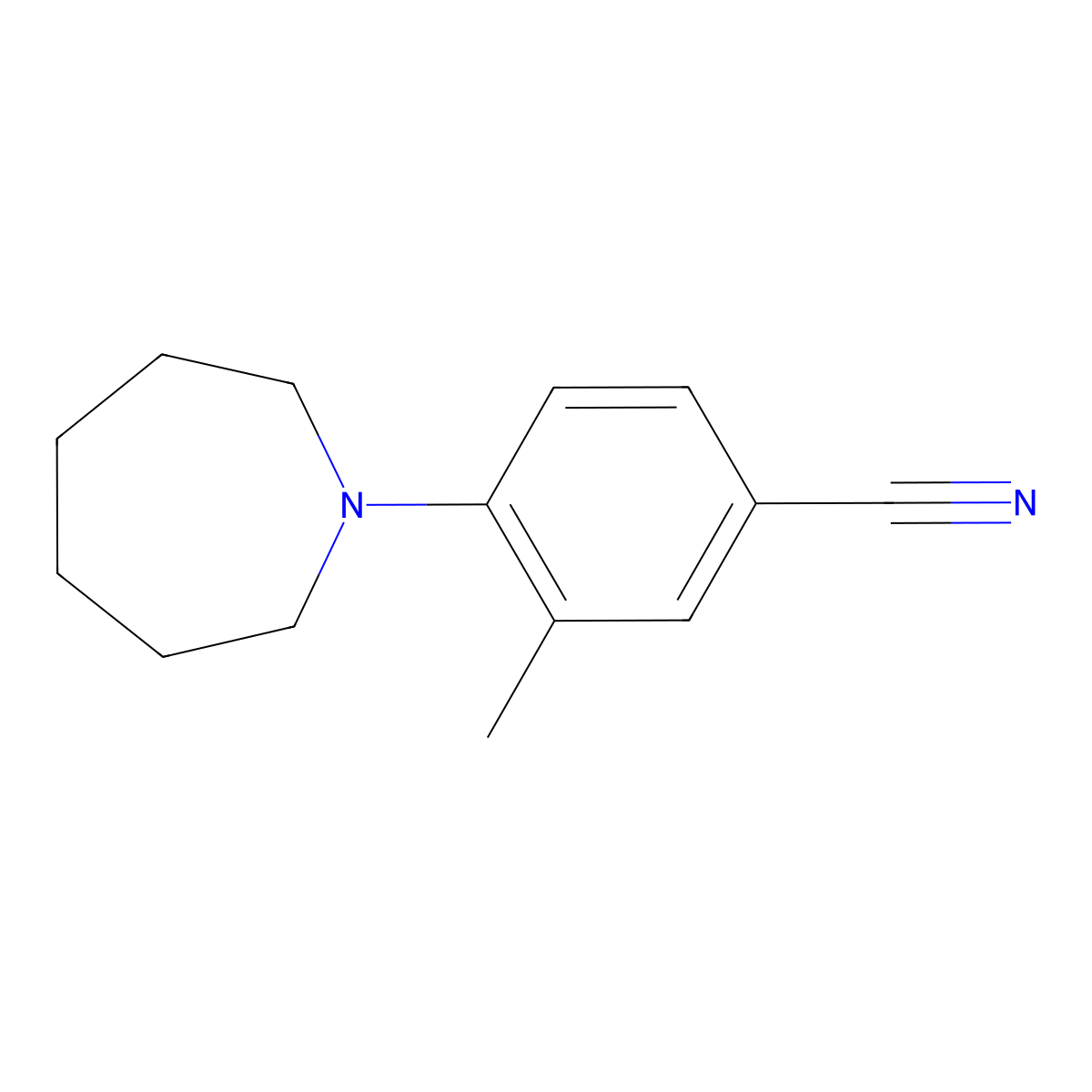 4-(Azepan-1-yl)-3-methylbenzonitrile molecular structure, CAS 1184666-42-9