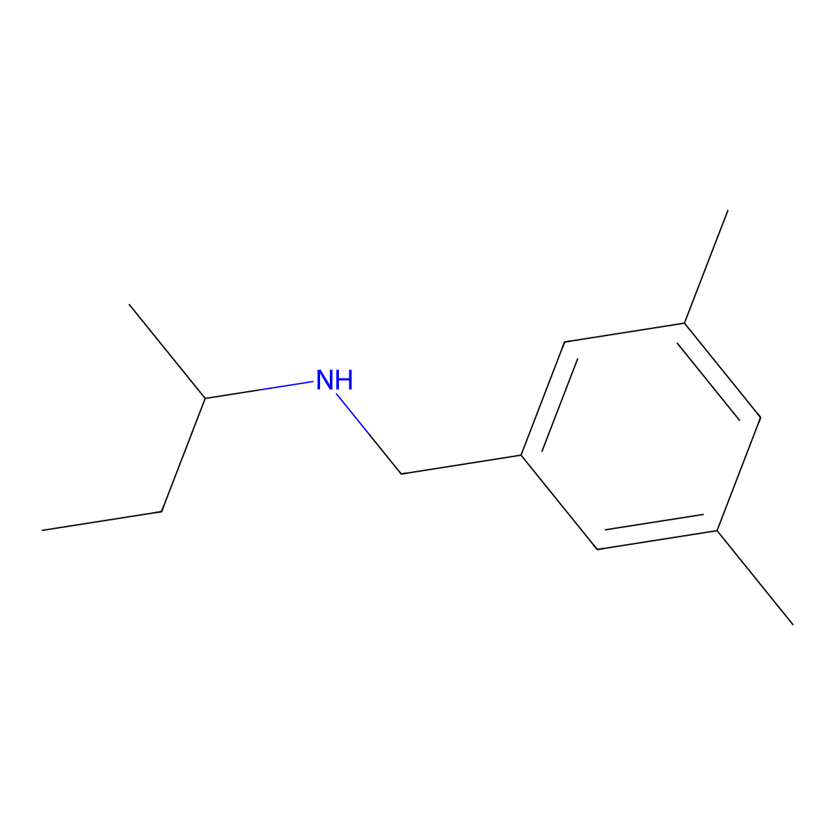 (Butan-2-yl)[(3,5-dimethylphenyl)methyl]amine molecular structure, CAS 1184667-53-5