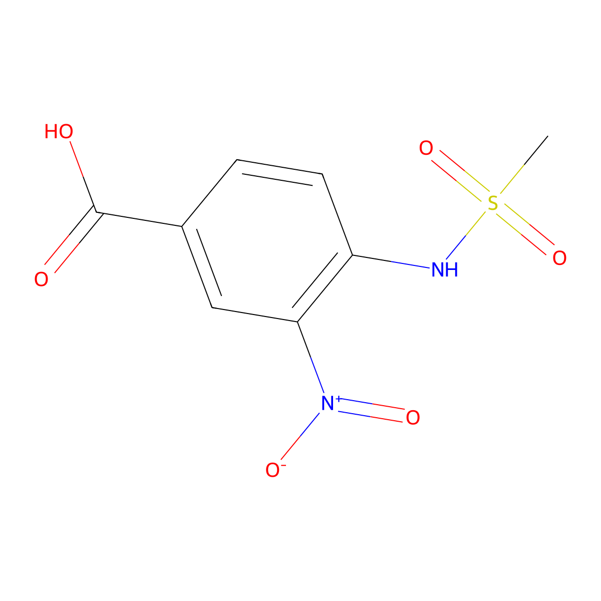 4-Methanesulfonamido-3-nitrobenzoic acid molecular structure, CAS 1184668-88-9