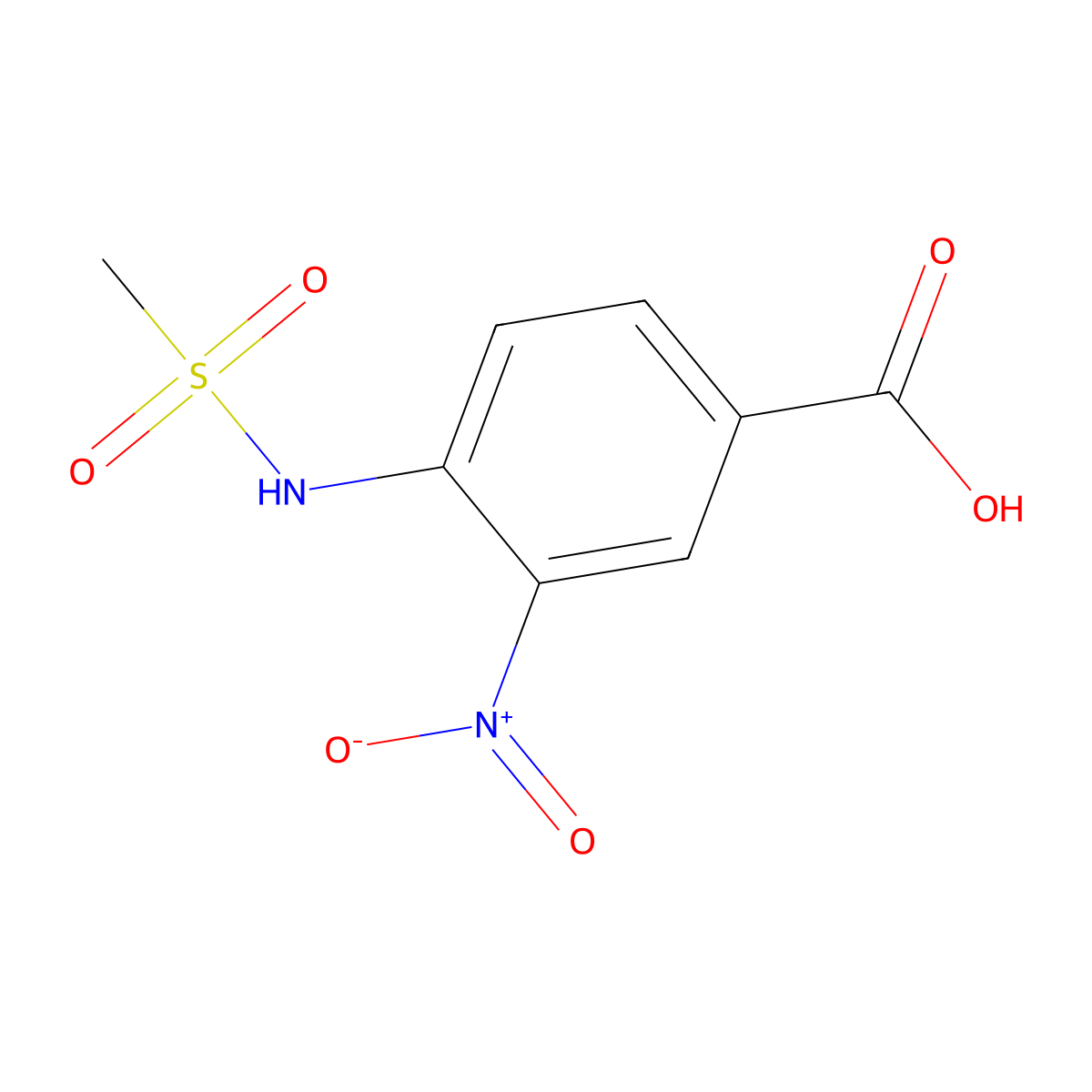 4-Methanesulfonamido-3-nitrobenzoic acid molecular structure, CAS 1184668-88-9