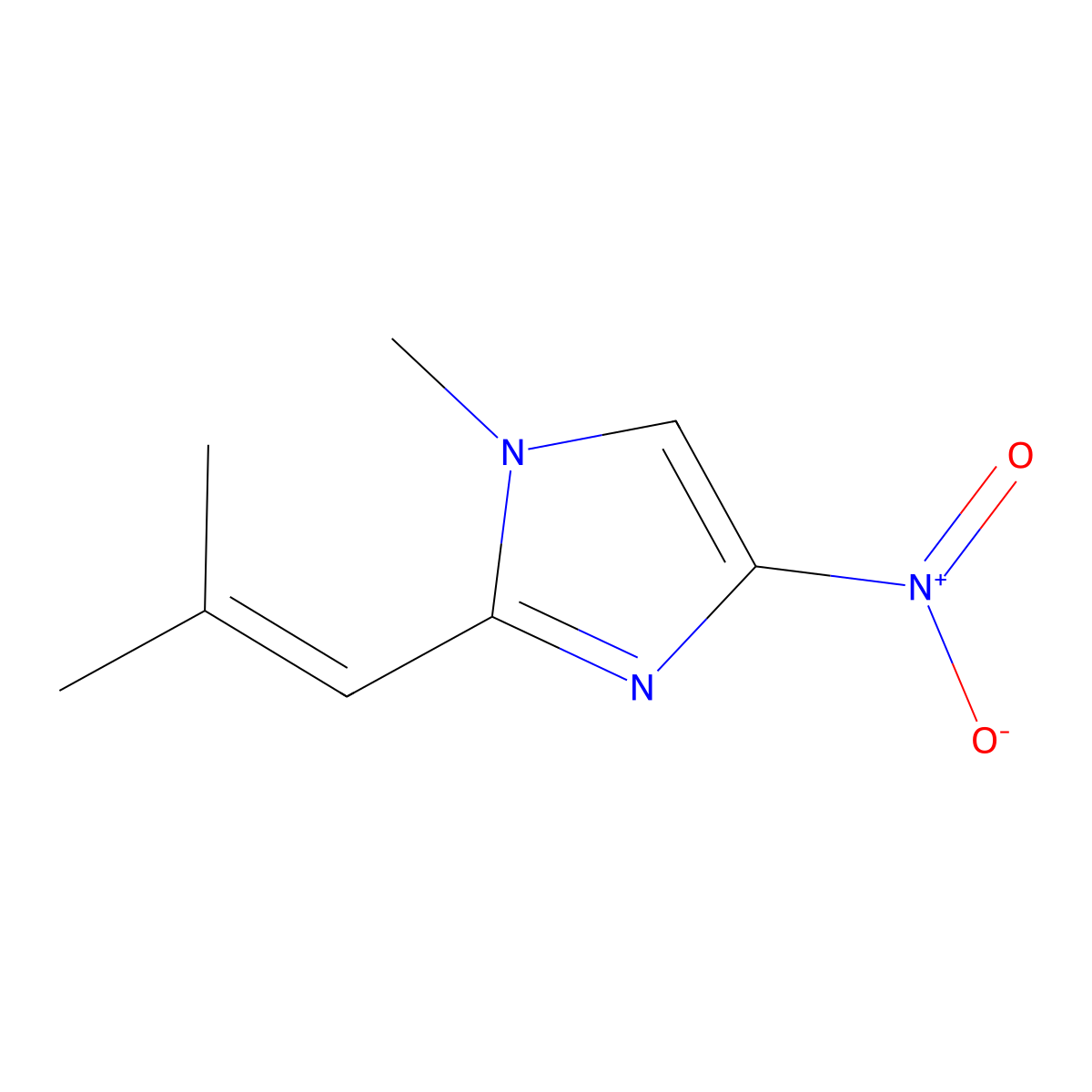 1-Methyl-2-(2-methyl-1-propenyl)-4-nitro-1H-imidazole molecular structure, CAS 118467-53-1
