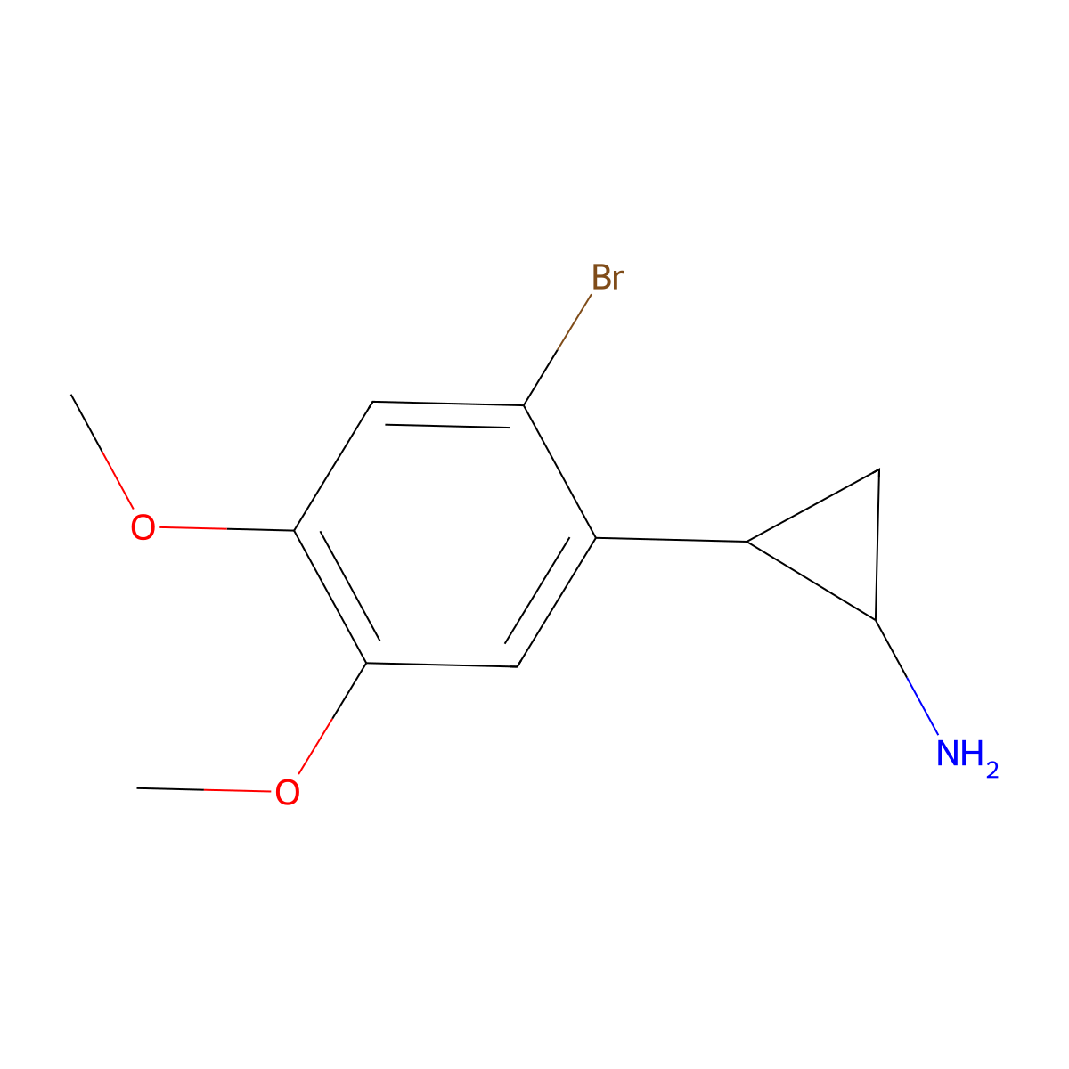 2-(2-Bromo-4,5-dimethoxyphenyl)cyclopropan-1-amine molecular structure, CAS 1184671-54-2