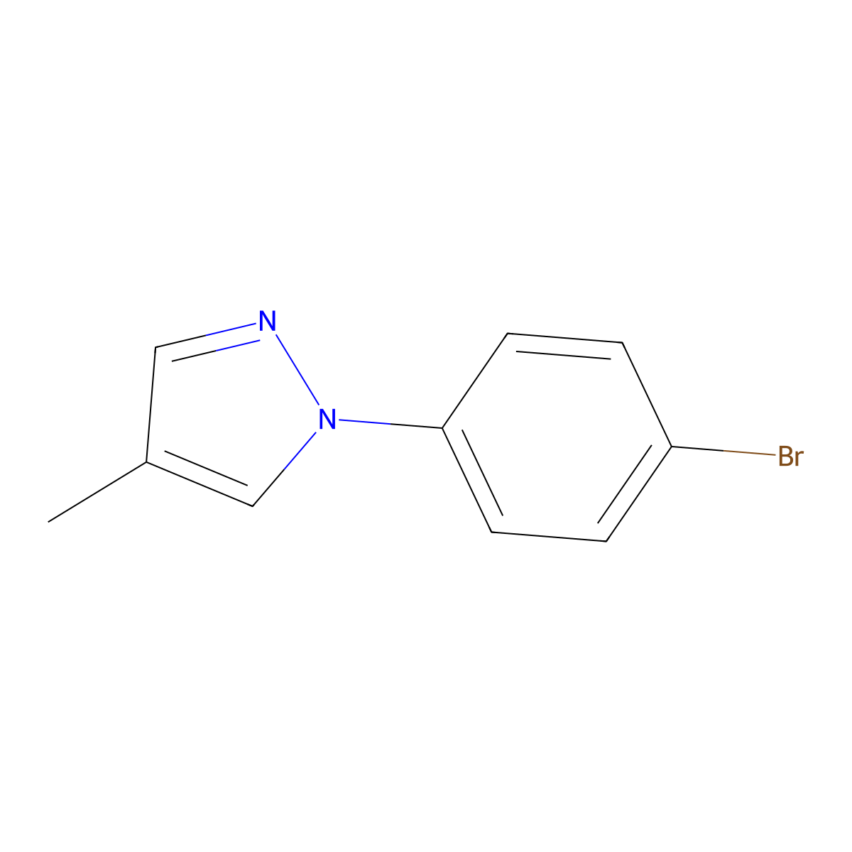 1-(4-Bromophenyl)-4-methyl-1H-pyrazole molecular structure, CAS 1184673-82-2