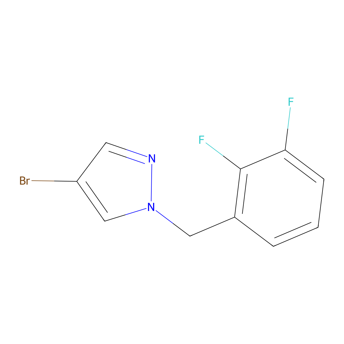 4-bromo-1-[(2,3-difluorophenyl)methyl]-1H-pyrazole molecular structure, CAS 1184679-06-8
