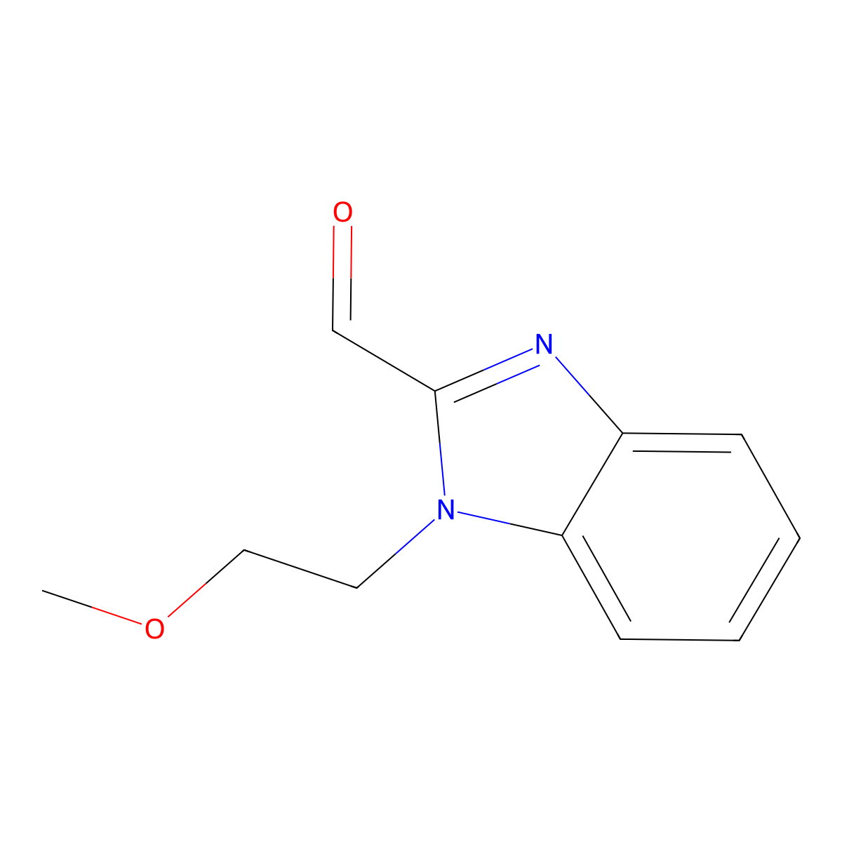 1-(2-methoxyethyl)-1H-1,3-benzodiazole-2-carbaldehyde molecular structure, CAS 118468-99-8