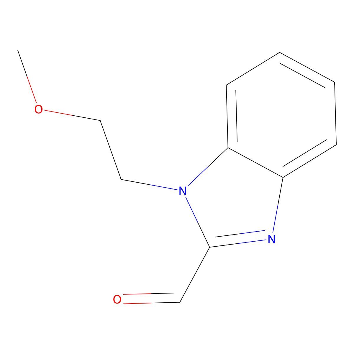 1-(2-methoxyethyl)-1H-1,3-benzodiazole-2-carbaldehyde molecular structure, CAS 118468-99-8