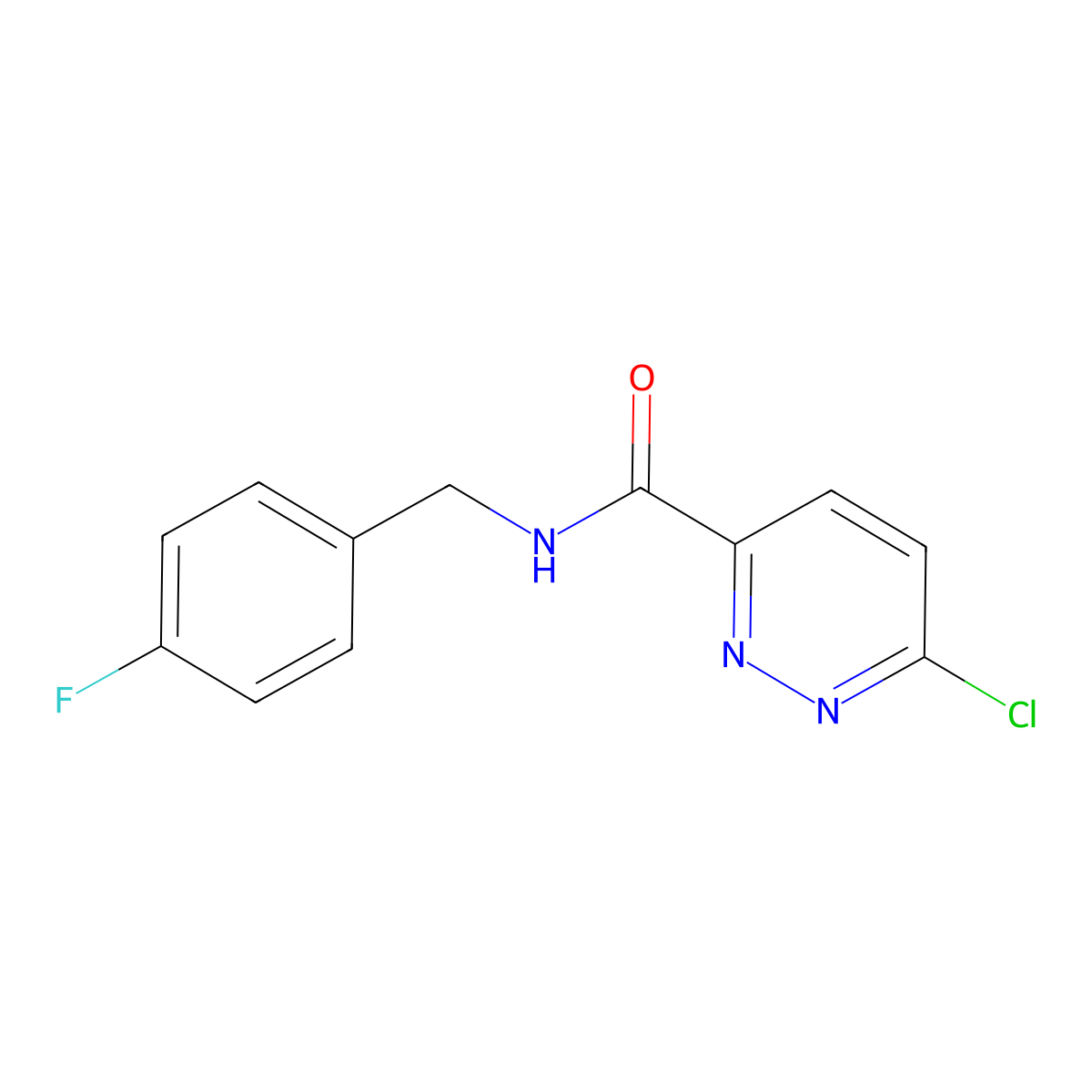 6-chloro-N-[(4-fluorophenyl)methyl]pyridazine-3-carboxamide molecular structure, CAS 1184680-75-8