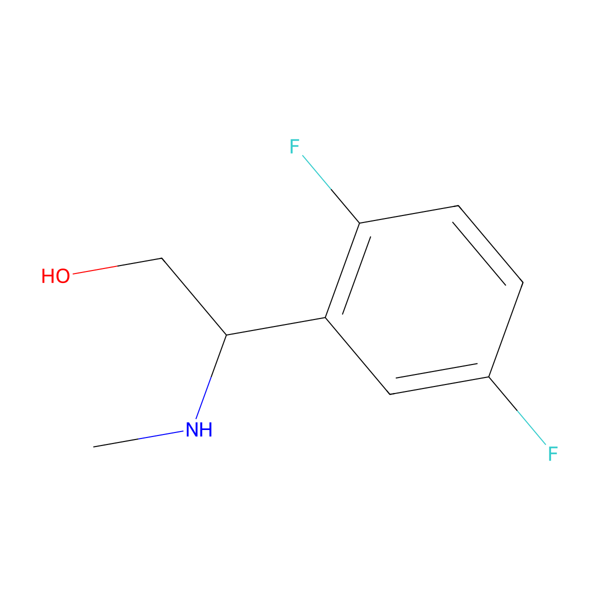 2-(2,5-Difluorophenyl)-2-(methylamino)ethanol molecular structure, CAS 1184681-47-7